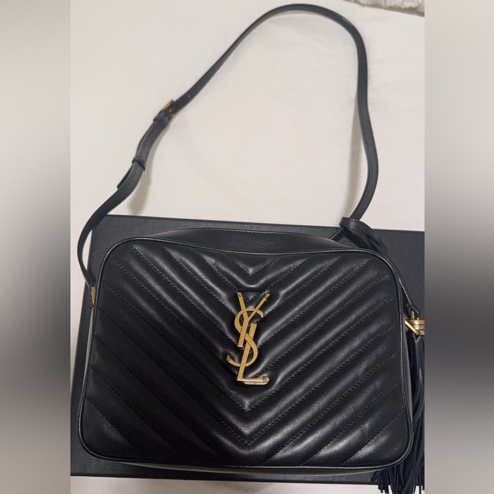 Yves Saint Laurent Black Quilted Leather Crossbody Bag